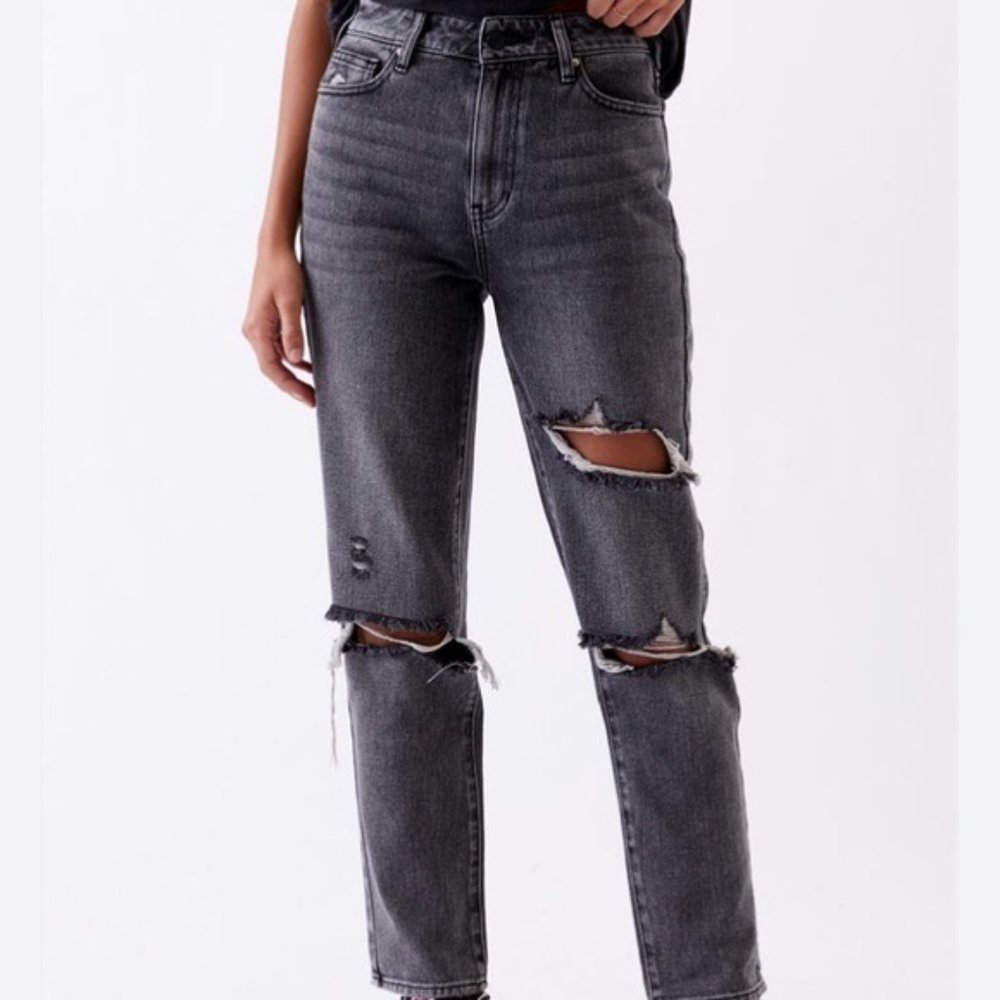 pacsun faded black ripped mom jeans ⚡️ 26